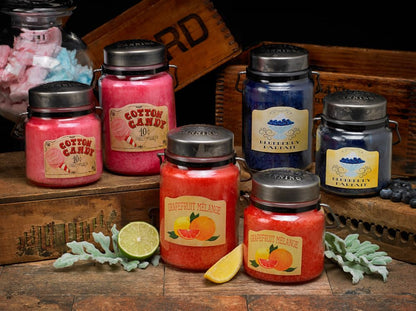 McCall’s Candles | Cotton Candy | 16 oz Scented Candle | USA-Poured | Vintage Rustic Jar with Carrying Handle | Sweet Whimsical Carnival Fragrance