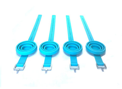 SWIGOS - Collapsible and Portable Shot Ski Kit - 4-pack w/ carrying pack. Silicone cups with an adjustable strap that turn any object into a "shot ski"