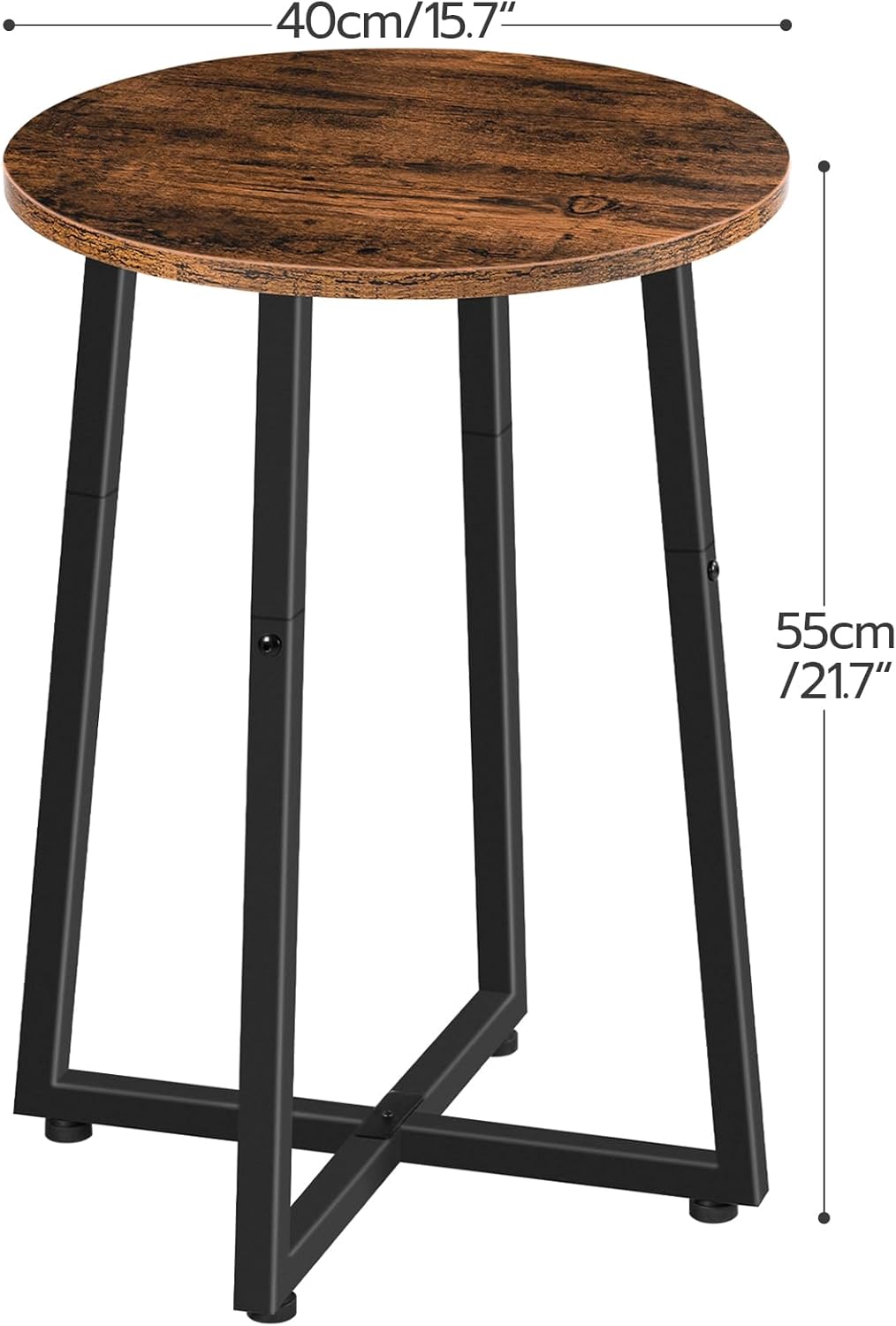 15.7" BF95BZ01 HOOBRO Side Table, Round End Accent Table with Sturdy Metal Frame, Round Nightstand, for Living Room