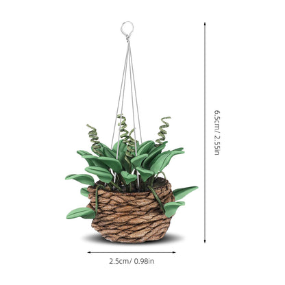 TOYANDONA 2Pcs 1:12 Miniature Dollhouse Plants, Durable Resin Hanging Potted Bonsai for Dollhouse Accessories Decor, Tiny Artificial Greenery for Mini Garden, Living Room & DIY Crafts