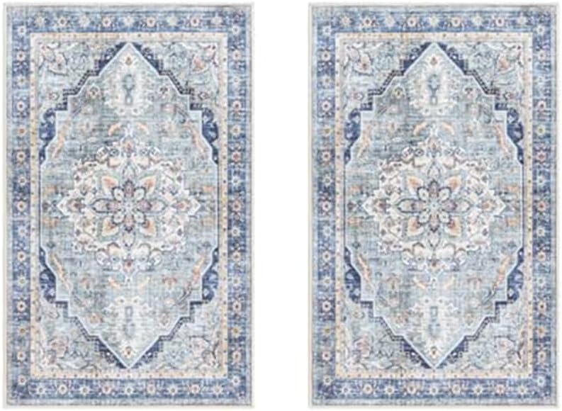 2x4 (2-Pack), 24595 Gertmenian Indoor Boho Accent Rug - Extra Small Non Slip, Super Strong, Ideal for High Traffic