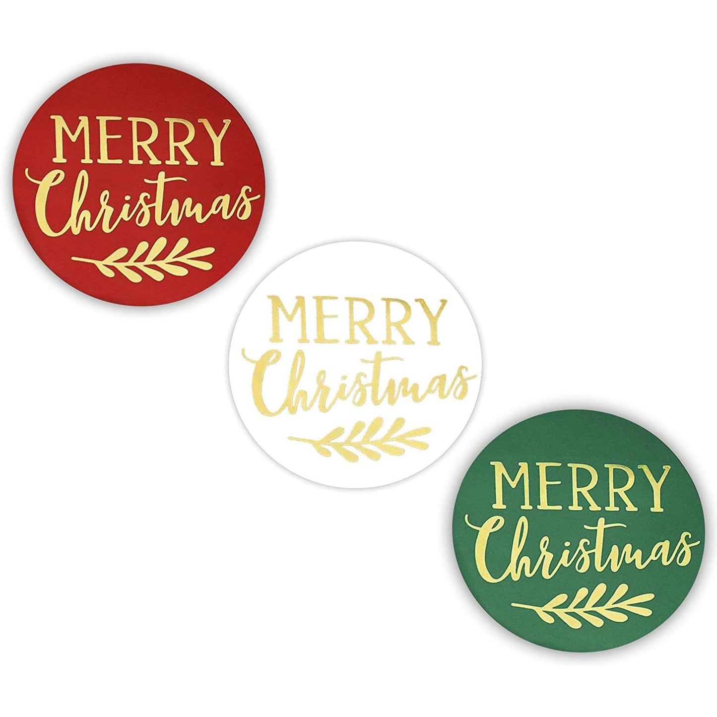 500 Pieces Merry Christmas Gold Foil Envelope Stickers, Festive Seals for Envelopes, Gift Tag, Xmas Card Labels Roll for Personalized Greeting Cards and Notes (2 Inch)