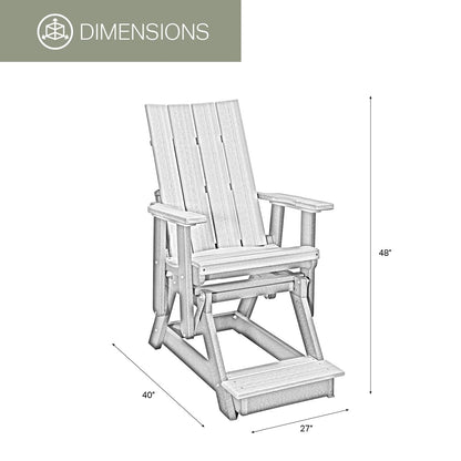 American Furniture Classics Model 416ARB Brandon Balcony Glider in Aruba Blue on a Black Base