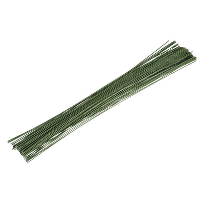 MECCANIXITY 100 Pcs 20 Gauge(1mm) Floral Stem Wire 14 Inches Green Floral Wire for DIY Artificial Florist Flower Arrangement