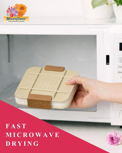 Microfleur Microwave Flower Art Press Kit for Kids and Adults - DIY with Washable Absorbent Cloth, Ideal for Plant Lovers 5 inch