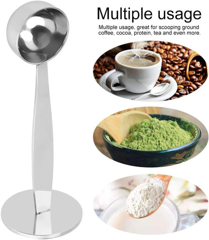 Coffee Scoop Dual Purpose Stainless Steel Table Spoon for Espresso Measuring and Tamping (15ml)