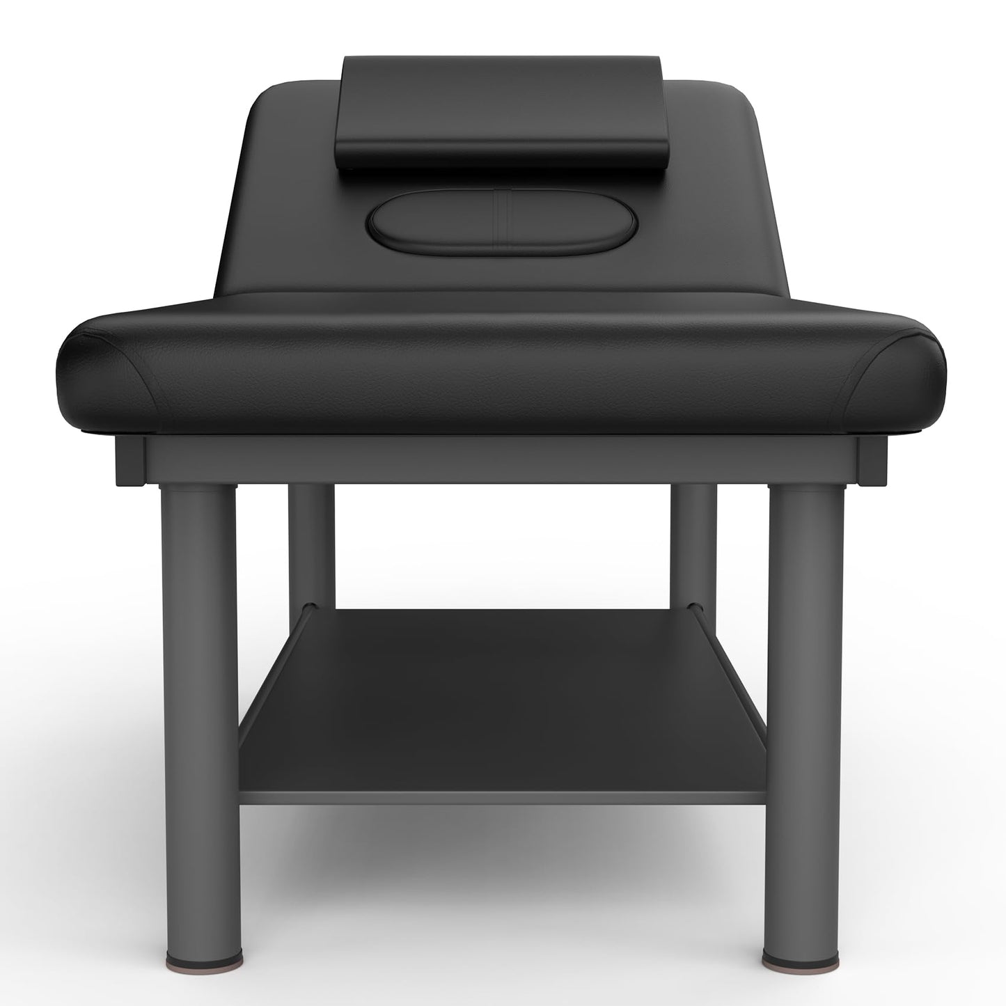 Heavy Duty Professional Stationary Massage Bed with Backrest - Wide Massage Table for Treatment, Physical Therapy, Spa & Facial Bed - Metal Frame, PU Leather (Segmented Structure)