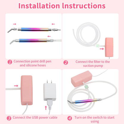 Electric Diamond Art Pen for Diamond Painting, Vacuum Diamond Art Pen with Storage Tray, Accessories Tool for Setting AB Stones Without Wax, Quiet and Long-Lasting (Pink)
