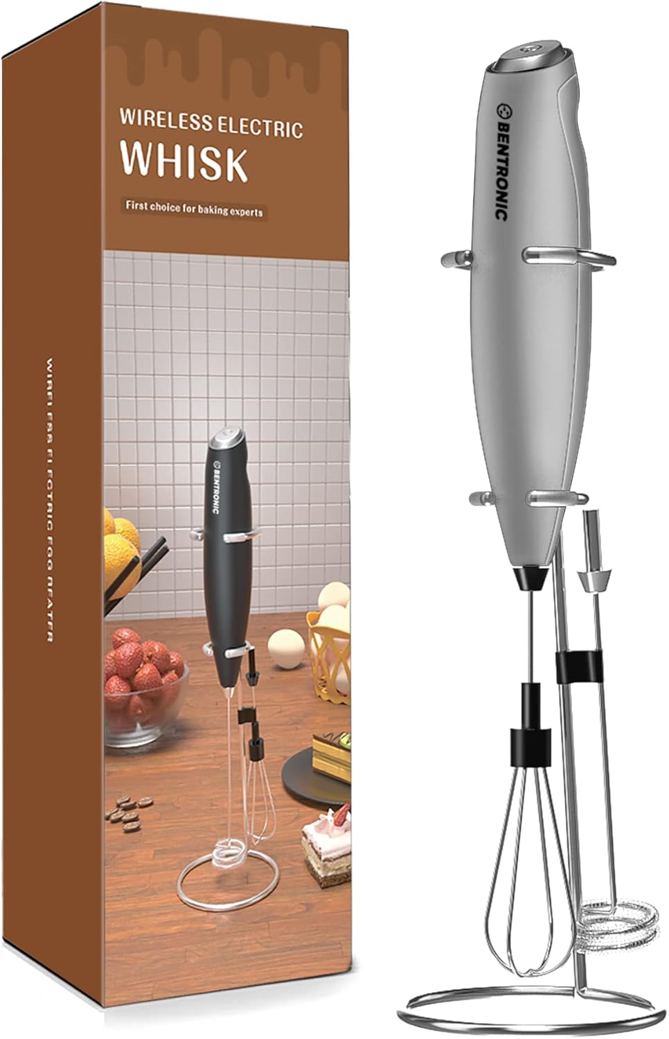 Double Whisk Milk Frother Handheld Electric Mixer, Egg Beater, Foam Maker for Coffee, Latte, Cappuccino