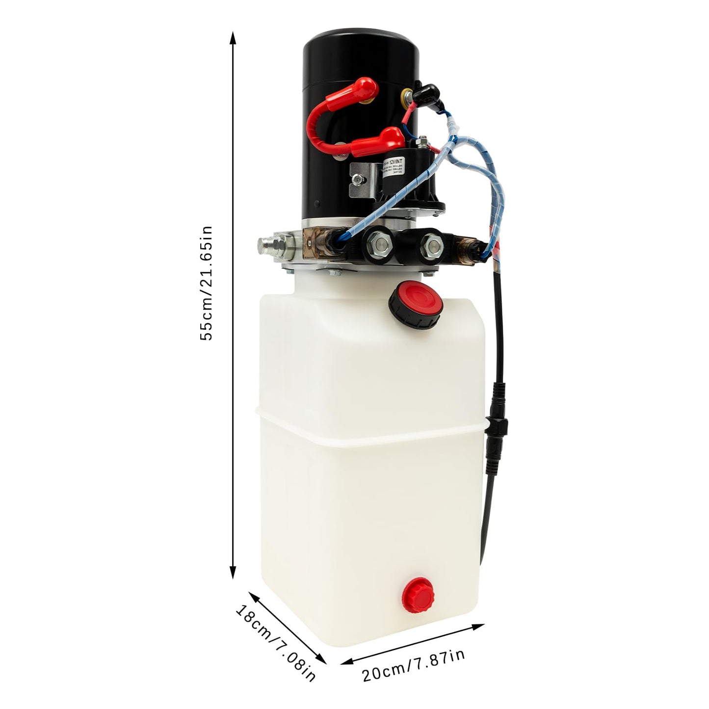 6 Quart 12V DC Hydraulic Pump, Single Acting Power Unit Hydraulic Pump for Dump Trailer Truck Car Trailer Lifting