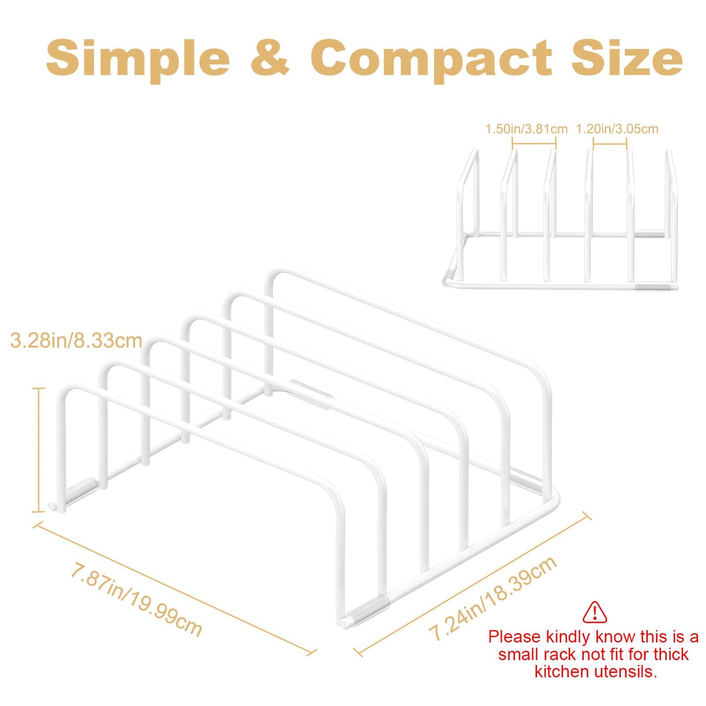 Cutting Board Organizer, [2-Pack] Cutting Board Holder Rack Baking Cookie Pan Sheets Cooling Small Racks Storage Stand for Kitchen Cabinet Countertop Bakeware Organizer 7.87 x 7.24 x 3.28 in