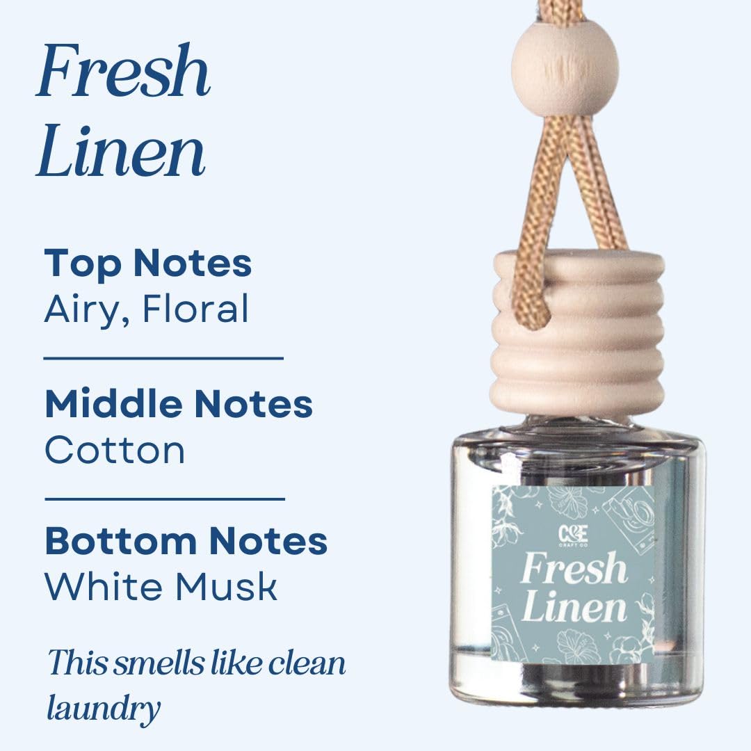 CANDECraftCo Car Air Hanging Fragrance Oil, Car Auto Freshener for Essential Oils, Scents Fragrance Aromatherapy Automobile Diffuser, Long Lasting (Fresh Linen)