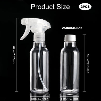 Cosywell Plastic Spray Bottles 8.8oz/260ml 3 Pack Empty Spray Bottle for Cleaning Mist/Stream Heavy Duty Water Spraying Bottle for Cooking Hair Care Essential Oils(Clear)