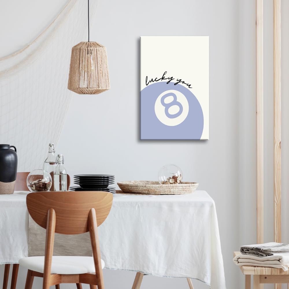 Exaricucer 8 20x30inch Funny Ball Posters Blue Lucky You Girly Wall Decor Coquette Pool Balls Art Trendy College Dorm