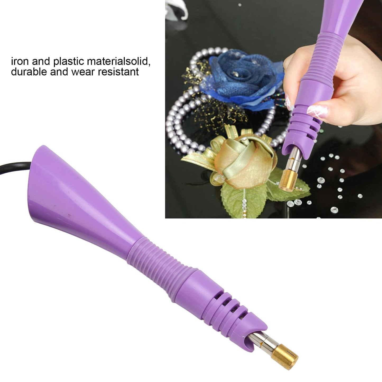 Hotfix Applicator with 7 Tips Wand Rhinestone Setter Hot Fix Applicator Iron Gun Pen Tool Kit with Hotfix Rhinestone Crystals for DIY Crafts 110-220V (US Plug