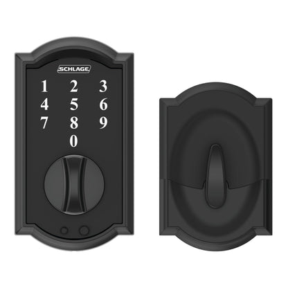 SCHLAGE BE375 CEN 622 Touch Keyless Touchscreen Electronic Deadbolt Lock, Matte Black
