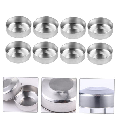 NUOBESTY 100pcs Aluminum Candle Box Tea Candle Tins Tealight Tin Holder Candel Make Model Small Candles Travel Tin Candles Tea Lights Aluminum Candle Holder Votive Tea Holder Travel Kit Cup
