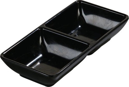 Carlisle FoodService Products 086203 Melamine Double Square Ramekin, 4 oz Capacity, 5-3/4" Length x 2-3/4" Width x 1" Height, Black (Case of 24)