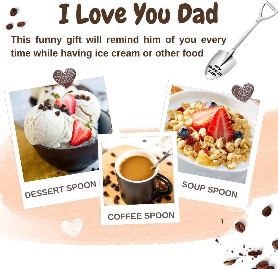Personalized Dad's Ice Cream Shovel - Funny Engraved Stainless Steel Fathers Day Gift