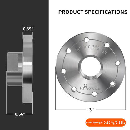 HAowosi 3" Steel Wood Lathe Faceplate,Faceplate for Wood Lathe,Lathe Face Plate Fit for 1" x 8TPI Spindle without Screwchuck
