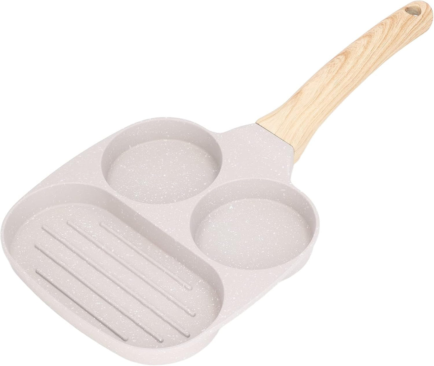 Egg Frying Pan, Nonstick Grill Pan, Aluminum Alloy Divided Frying Pan, 3 Cup, Heat Resistant Handle