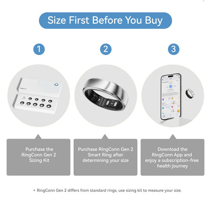 RingConn Gen 2, World’s First Smart Ring with Sleep Apnea Monitoring, No APP Subscription, 12-Day Battery Life, Stress/Heart Rate/Women's Health Tracker, Android & iOS Compatible (Silver, Size 10)