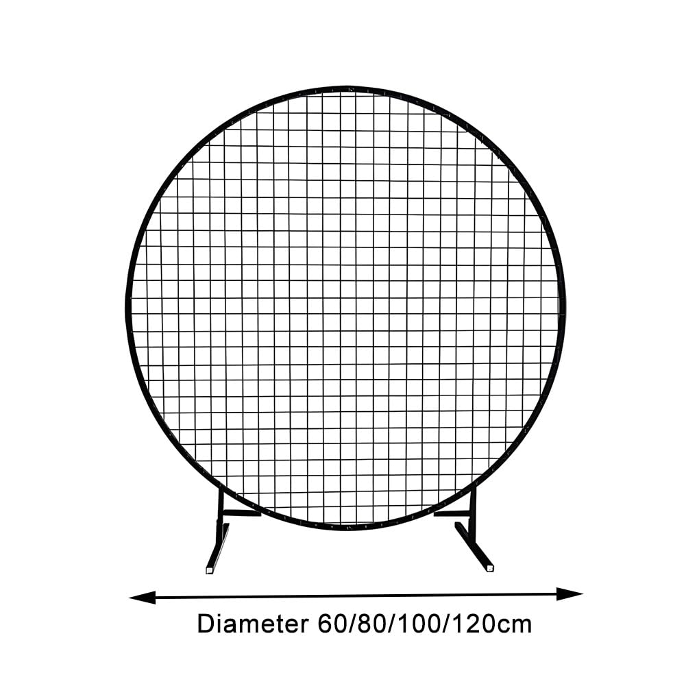 CVGfko Metal Round Mesh Arch Stand, Units Art Display Panels with Triangles-Base, Multifunctional Grid Wall Panel Display Stand, for Birthday Party Photo Backdrop Decoration.White-120cm/47.2in
