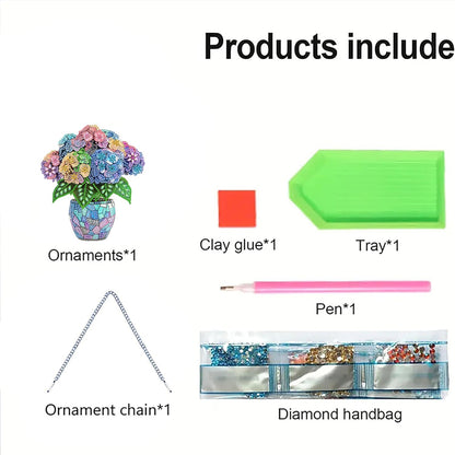 AIBOERL Diamond Art Hanging Kit for Adult,Special Shaped Rhinestone,Double Sided 5D DIY Acrylic Diamond Art Painting Window Pendants Home Garden Wall Hanging Kits Hanging Ornament (Flower)