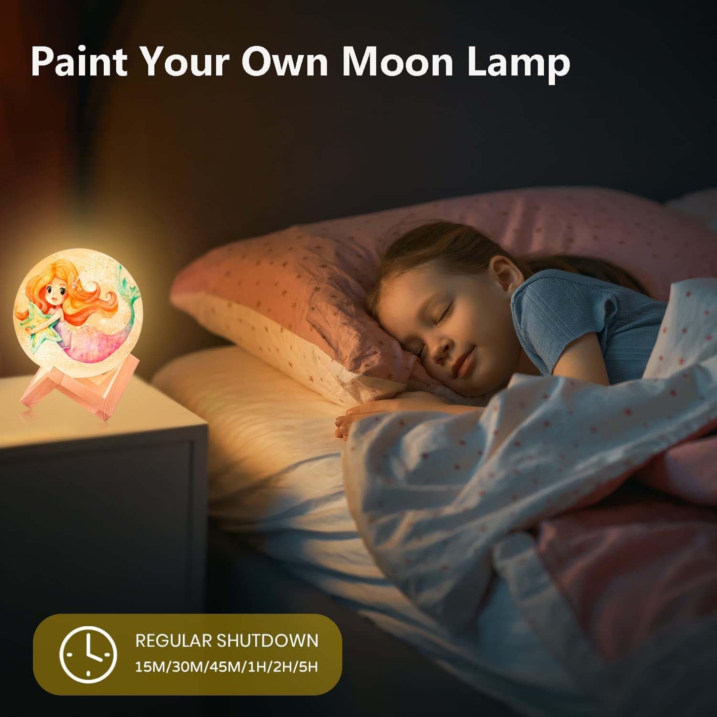 HOLA Paint Your Own Moon Lamp Kit, 2025 Updated USB Rechargeable, DIY Arts Supplies and Crafts Kit, Gifts for Kids Girls Boys Teens, Ages 6 7 8 9 10 11 12 13 14 15 16 Year Old Birthday
