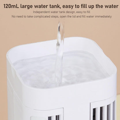 Portable Air Conditioner with 3 Speed Dual Fans, Evaporative Air Cooler for Room Bedroom, 120mL Water