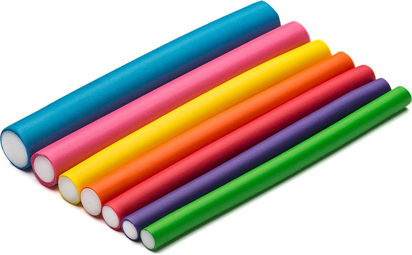 Salon Heatless Flexible Hair Rollers Curlers 42-pack 7" Soft Foam Flexi Twist Curling Rods for Short Long Hair