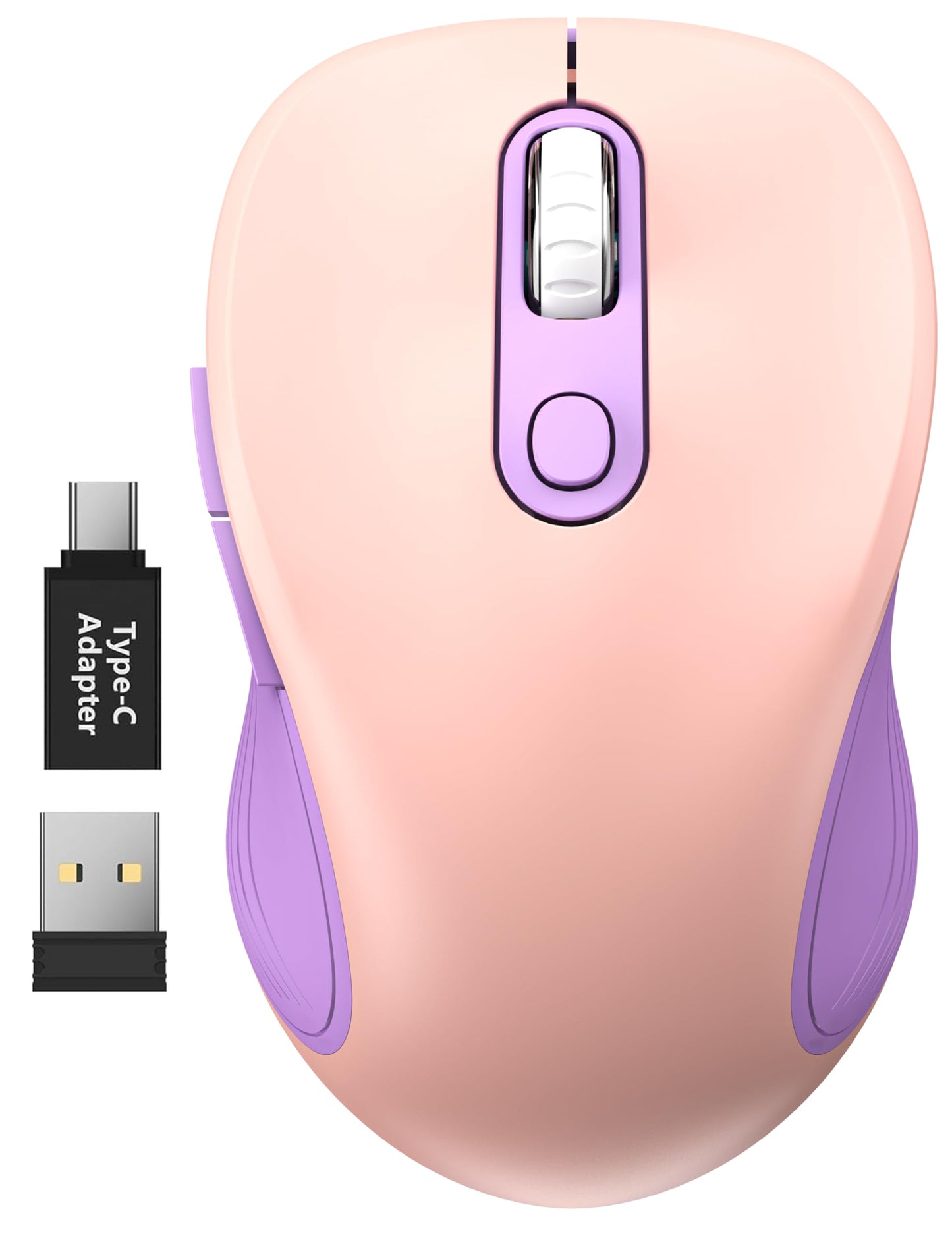 WisFox 2.4G Wireless Mouse for Laptop, Ergonomic Computer Mouse with USB Receiver and 3 Adjustable Levels, 6 Button Wireless Mice for Windows Mac PC Notebook (Grey)