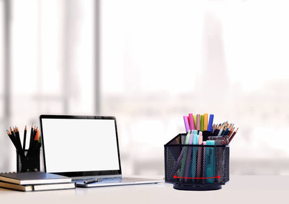 Exerz Desk Organiser/Mesh Desk Tidy Candy/Pen Holder/Multifunctional Organiser 360 Rotating