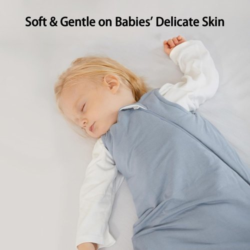 BubblePanda Bamboo Sleep Sack - Soft & Lightweight 0.5 Tog for Toddlers 24-36 Months | 2-Way Zipper