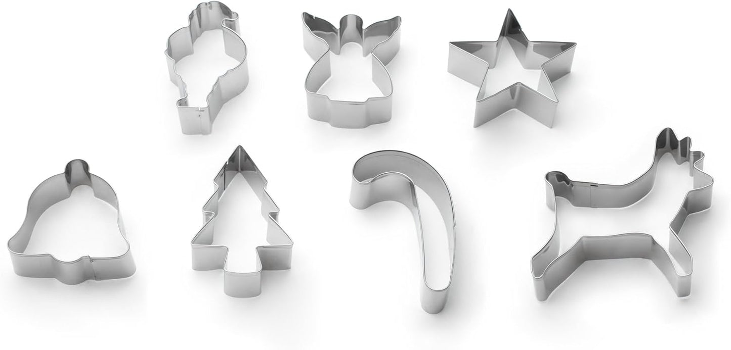 Fox Run 7-Piece Metallic Christmas Cookie Cutter Set