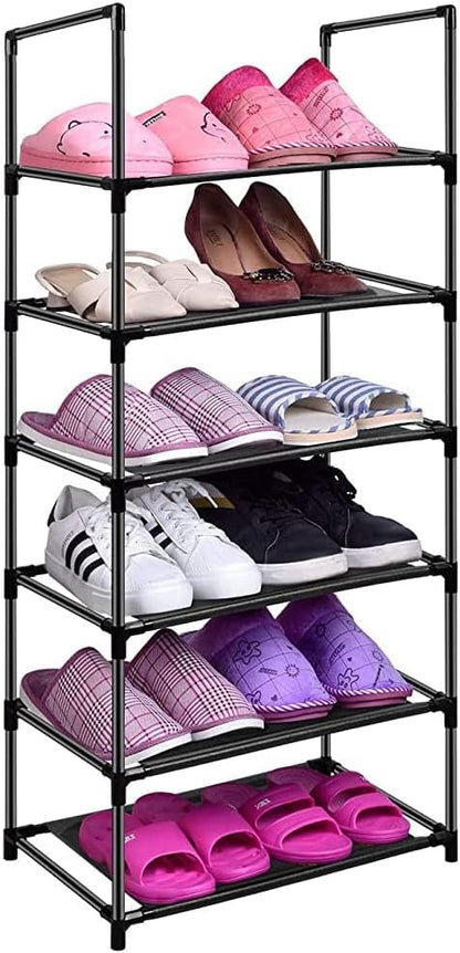 Easyhouse 6 Closet, Tier Metal Structure Free Standing Shoe Rack for Small Space Entryway, Bedroom, Narrow Vertical