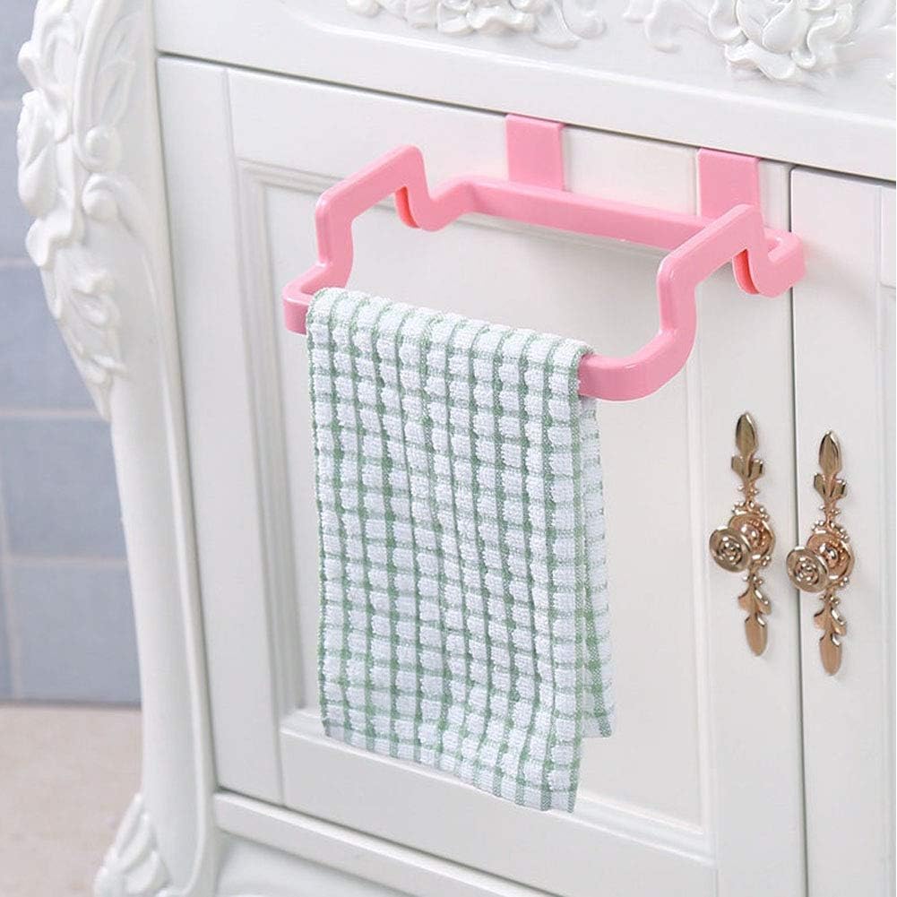 Pack 1) Kitchen Trash Bag Holder Towel Rack Garbage Bag Hanger Hanging Trash Garbage Hook(Blue