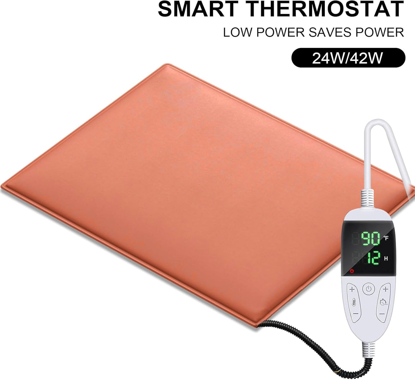 11.7" 15.6" Chicken Heating Pad Baby Chicks Heater Mat Temperature and Timer Adjustable Led Display Chicken Warming