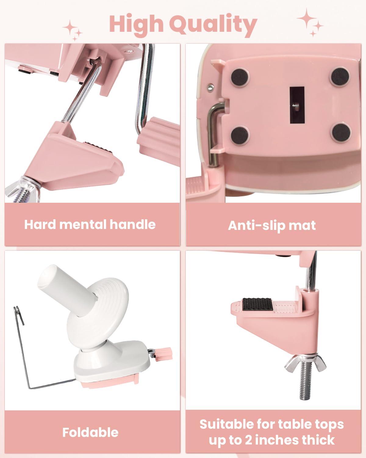 DUPDMKIN Yarn Winder, Hand Operated Yarn Winder for Crocheting, Manual Wool Winder Holder for Fiber and String Balls