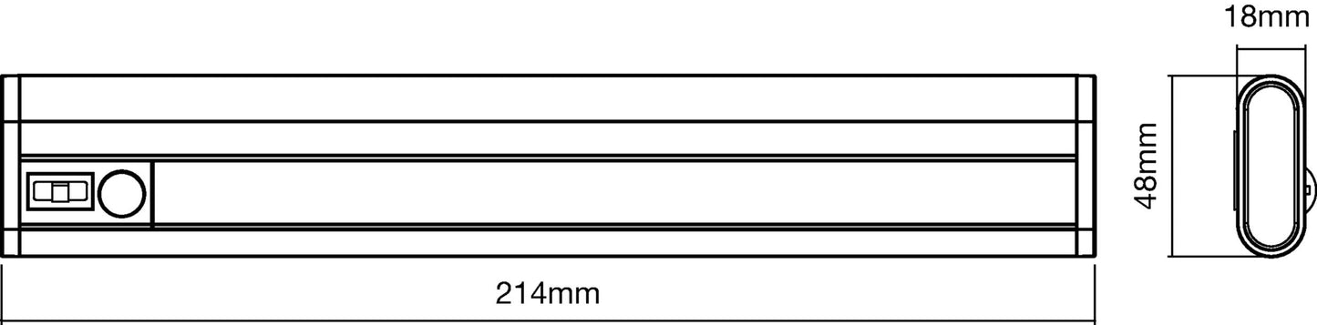 Ledvance LED Battery Operated Light Indoor Motion Sensor Day Night Sensor Cool White 214.0mm x 48.0mm x 18.0mm Linear LED Mobile