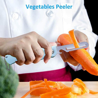 Travel Pocket Paring Knife, Folding Vegetable Peeler, Multi Function Small Portable Knife for Kitchen
