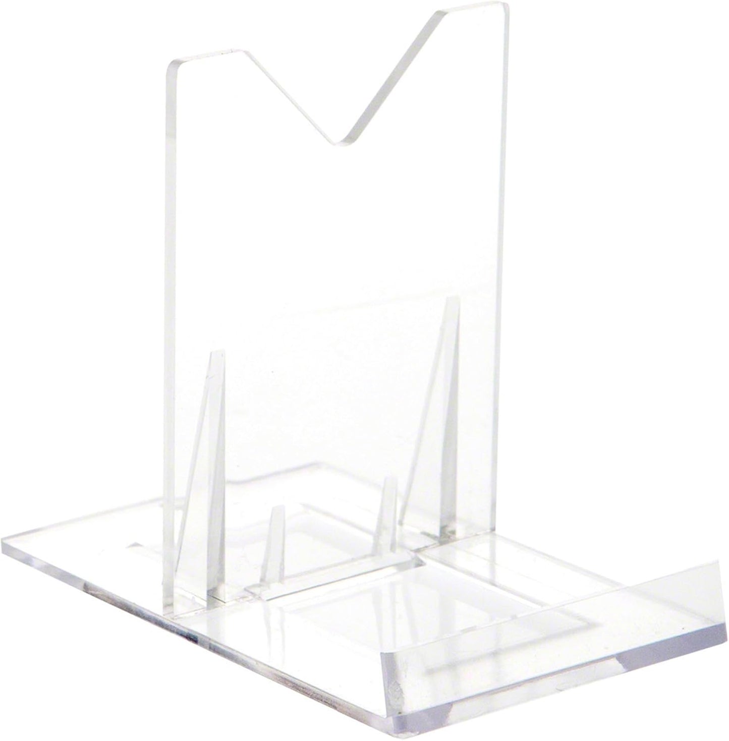 Plymor Clear Acrylic Sliding-Back Adjustable Display Easel, 3.125" H x 2.25" W x 3.5" D (6 Pack)