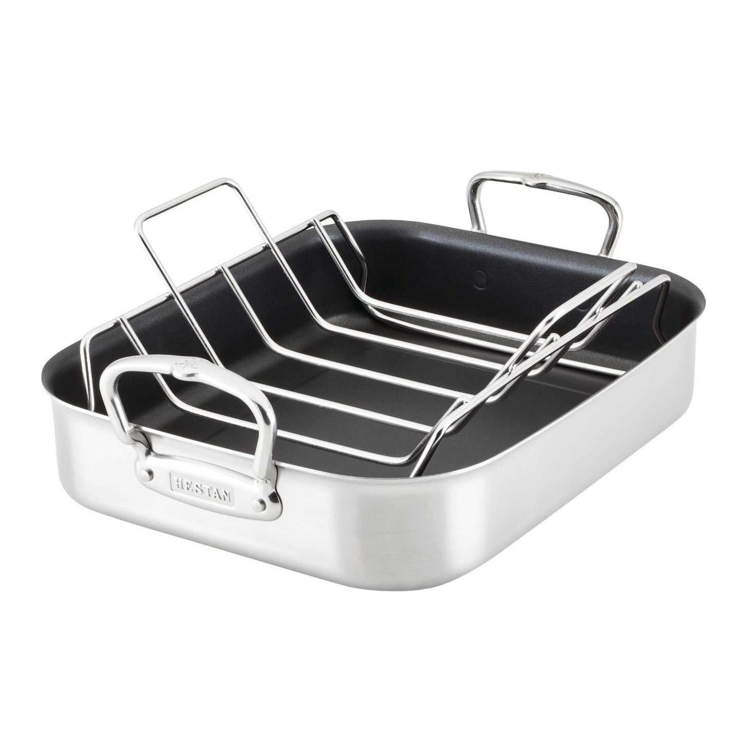 Hestan Provisions – 14.5" Classic Clad Nonstick Roasting Pan with Stainless Steel Rack