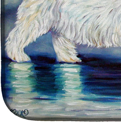 Caroline's Treasures 7334DDM Misty Westie Dish Drying Mat, Absorbent Pad for Kitchen Counter, 14 x 21", Multicolor