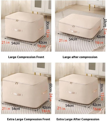 Space Saver Compression Storage Bags - Large Heavy-Duty Zipper Bags for Bedroom Clothing Organization (BLUE, X-Large)