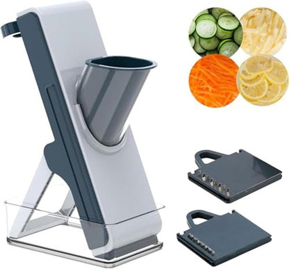 Eletronova Mandoline Slicer - Versatile Kitchen Vegetable Cutter | Grey (White & Green)