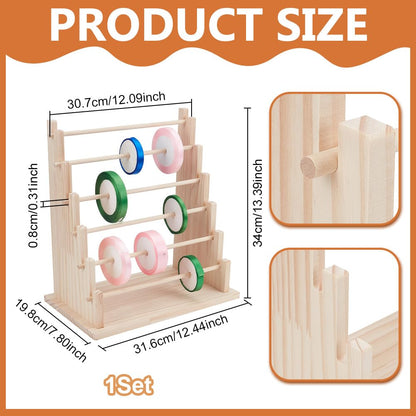 UNICRAFTALE 6-Tier Wooden Ribbons Organizer Rack Burlywood Ribbon Holder Storage Organizer Wooden Ribbons Sewing Organizer Display Shelf for Sewing Craft Gift Florist Wrapping