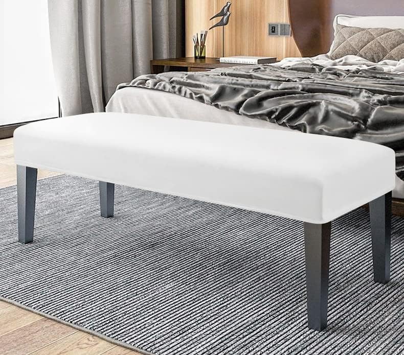 FORCHEER Dining Bench Cover Velvet Slipcover for Living Room Washable Ottoman Cover Seat Protector for Bedroom, Kitchen