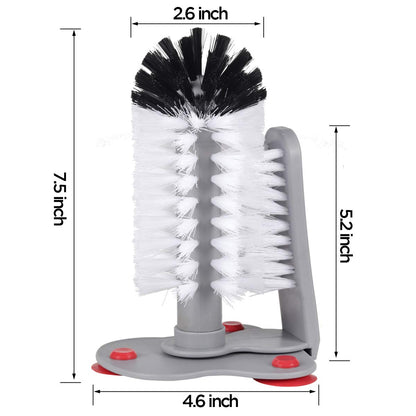Glass Cup Washer With Double Bristle Brush for Bar Kitchen Sink