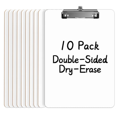Juvealoe Dry Erase Clipboard with Pen Holder, 8.5 x 11 Double-Sided White Boards for Classroom, Teacher, Students, Kid. Size 9 x 12.5 in, School & Home Supply(Pack of 10)